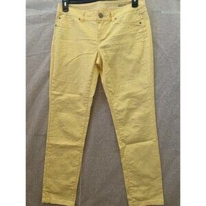 INC DENIM Women's Skinny Leg Regular Fit Yellow Pants Size 8(1238)